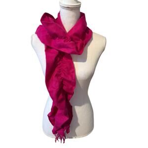 Amicale Scrunchy Cashmere Scarf Raspberry Pink